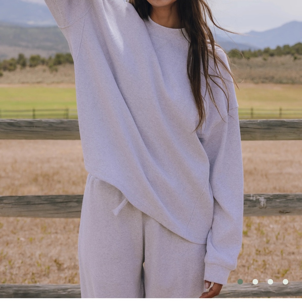 Cozy Light Gray Thermal Sweater